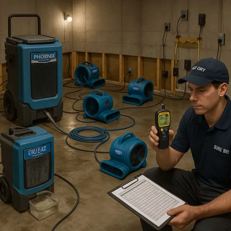 Structural Drying and Dehumidification process in Shadeland, IN